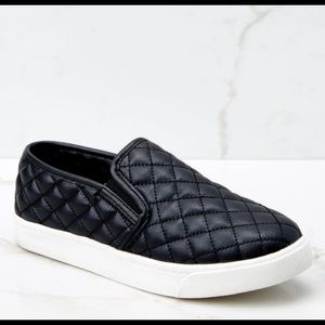 Black Quilted texture slip on sneaker